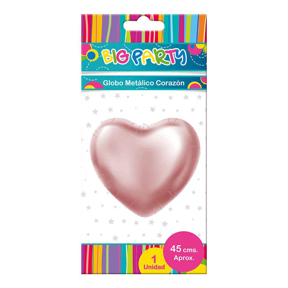 Globo Metálico Satín Matte Figura Corazón 18" | Big Party